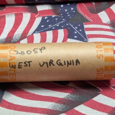 Unopened Roll of 2005-P West Virginia State Quarters