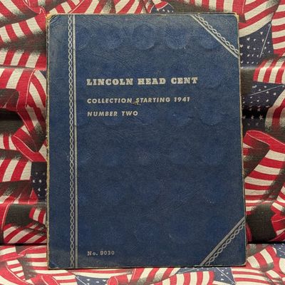 Partial Lincoln Head Cent Whitman Collection Folder 1941 to 1961, Not Complete, 55 Coins