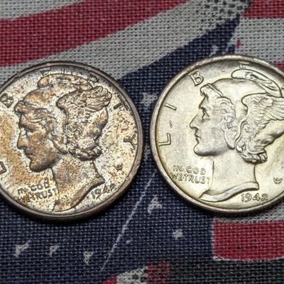1942 & 1942-D Mercury 90% Silver Dimes