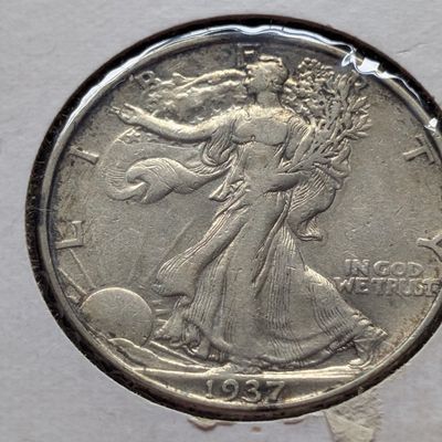 1937 Walking Liberty 90% Silver Half Dollar