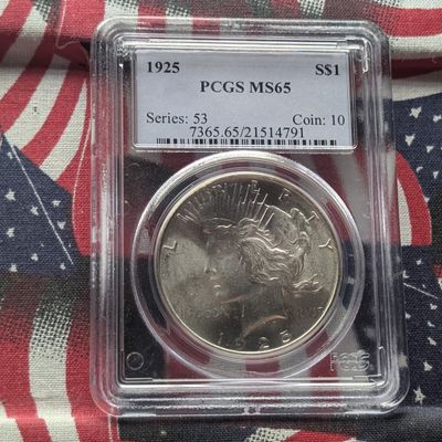 1925 Peace 90% Silver Dollar - PCGS MS65