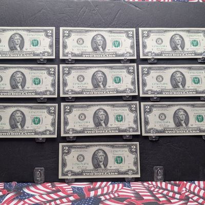 (10) 2017 A Series $2.00 Notes w/ Sequential Serial #'s  - UNC