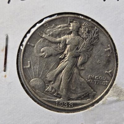 1938 Walking Liberty 90% Silver Half Dollar
