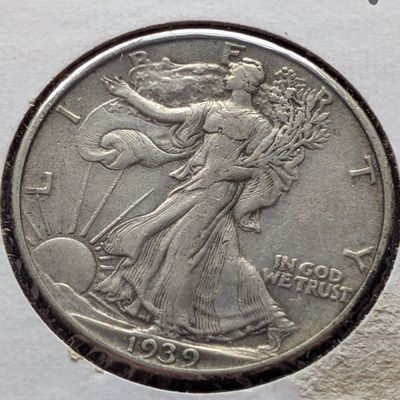 1939 Walking Liberty 90% Silver Half Dollar