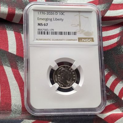 1776-2026-D Emerging Liberty Dime - NGC MS67