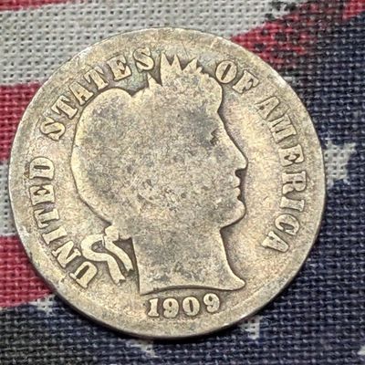 1909-D Barber 90% Silver Dime
