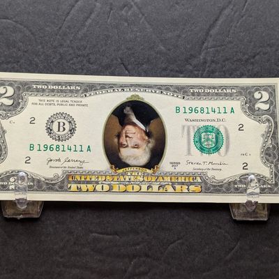 2017 A Series $2.00 Note w/ Colorized & Inverted Jefferson Overlay