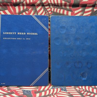 Partial 1925-1938 Buffalo & 1893-1912 Liberty Head V-Nickel Collections in 2 Whitman Albums (19 Buffalo & 14 Liberty Head = 33...