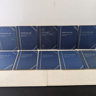 Partial 1909-1977 Lincoln Cent Collection in 10 Whitman Albums (490+ Coins Total) - Includes KEY DATES!