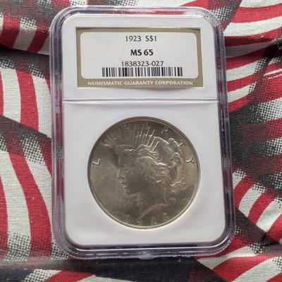 1923 Peace 90% Silver Dollar - NGC MS65
