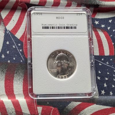 1956 Washington 90% Silver Quarter - NCG Cert. MS68 - (NOT NGC)