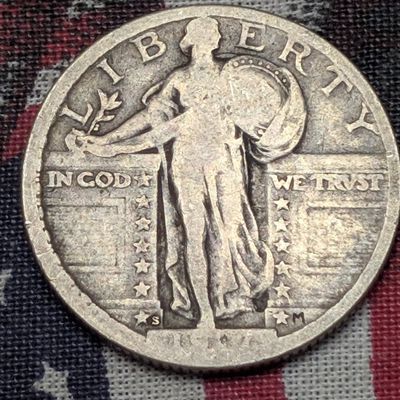 VG - 1917-S Type 2 Standing Liberty 90% Silver Quarter