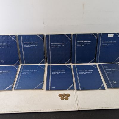 Partial 1909-1989 Lincoln Cent Collection in 10 Whitman Albums (634 Coins Total) - Includes BETTER DATES!