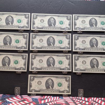 (10) 2017 A Series $2.00 Notes w/ Sequential Serial #'s  - UNC