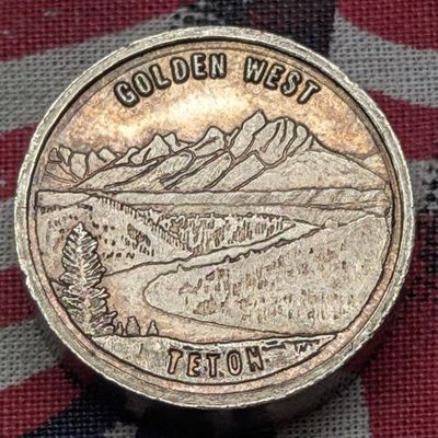 1 oz. .999 FINE SILVER Golden West Teton Designed Bullion