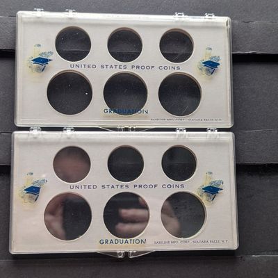 (2) *EMPTY* U.S. Proof Coin Set Holders, No Coins!