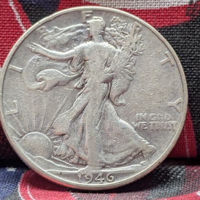 VF - 1946 DDR Walking Liberty 90% Silver Half Dollar