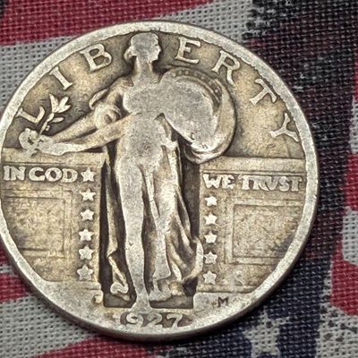 FINE - 1927-D Standing Liberty 90% Silver Quarter