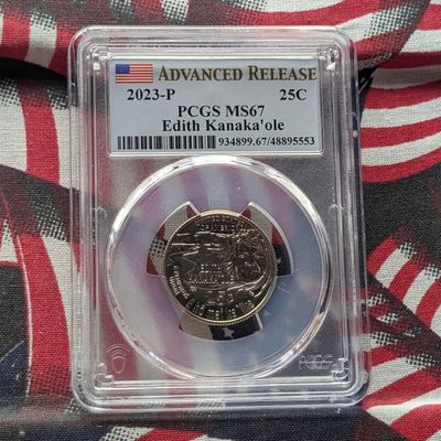 2023-D Edith Kanaka'ole Quarter - PCGS MS67 - Advanced Release, Label Error With Incorrect Mint Mark
