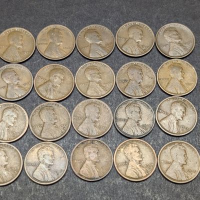 (20) Assorted 1910 & Teens Lincoln Wheat Cents