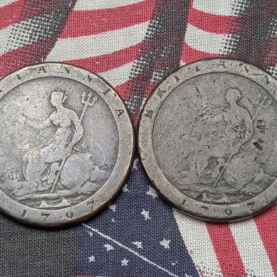 (2) 1797 Great Britain Britannia "Cartwheels"
