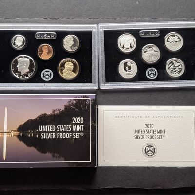 2020-S U.S. Mint Silver Proof Set with ATB Quarters and Sacagawea Dollar in OGP w/ COA - Includes (7) .999 Silver Coins