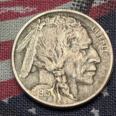 VF - 1913-D Type 1 Indian Head Buffalo Nickel