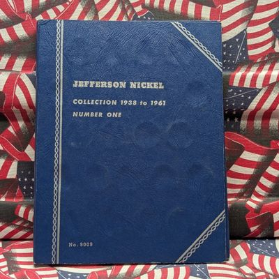 Partial Jefferson Nickels Whitman Collection Folder Starting with 1939 - Includes (6) 35% Silver Nickels - 36 Total Coins