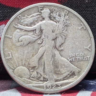 FINE - 1923-S Walking Liberty 90% Silver Half Dollar
