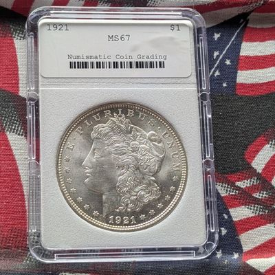 1921 Morgan 90% Silver Dollar - NCG Cert. MS67 - (NOT NGC)
