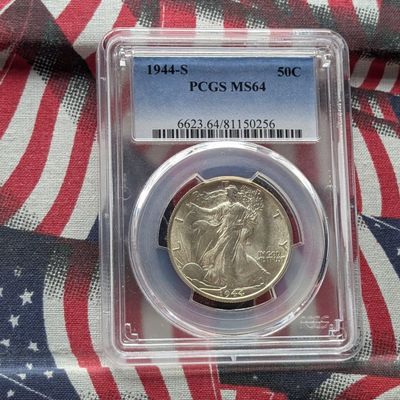 1944-S Walking Liberty 90% Silver Half Dollar PCGS MS64