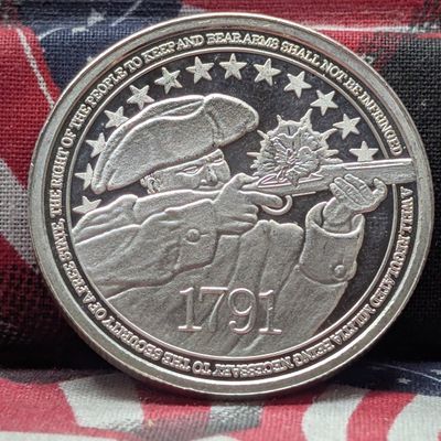 1 Troy Oz. .999 FINE SILVER 1791 Soldier Designed Round