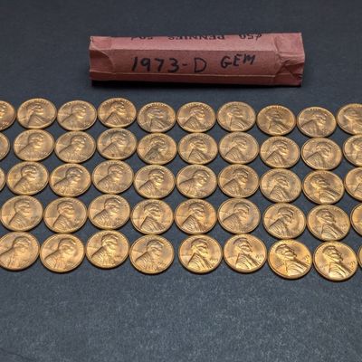 (50) 1973-D Lincoln Memorial Cents GEM