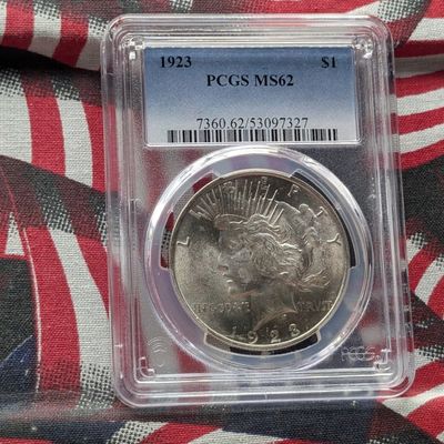 1923 Peace 90% Silver Dollar - PCGS MS62