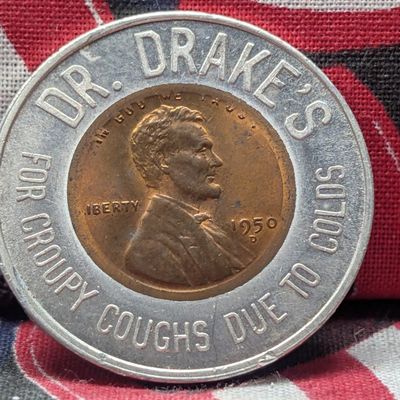 1950-D Lincoln Wheat Cent - Dr. Drake's Token
