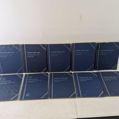 Partial 1910-1978 Lincoln Cent Collection in 10 Whitman Albums (650+ Lincoln Cent Coins Total) (1 Canada One Cent)