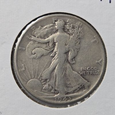 1943 Walking Liberty 90% Silver Half Dollar