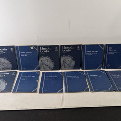 Partial 1909-1975 Lincoln Cent Collection in 12 Whitman Albums - 600+ Coins