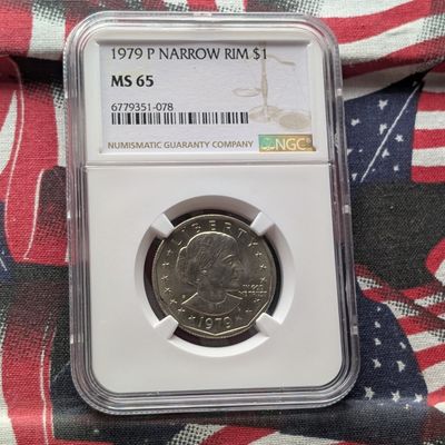 1979-P Susan B. Anthony Dollar - NGC MS65 w/ Narrow Rim