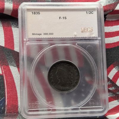 1835 Classic Head Half Cent - SEGS Cert. F-15