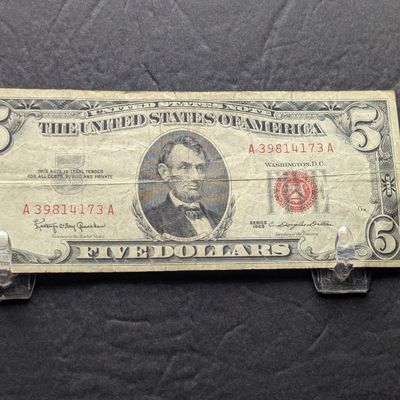 1963 Series $5.00 RED SEAL Banknote