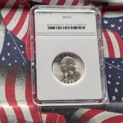 1950-S Washington 90% Silver Quarter - NCG Cert. MS68 - (NOT NGC)