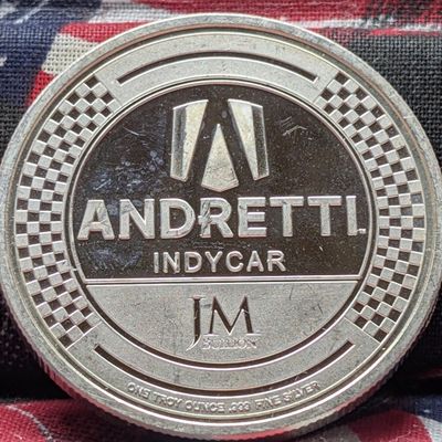 1 Troy Oz. .999 FINE SILVER Andretti Indy Car - Marco Andertti #98 Designed Round