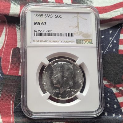 1965 SMS Kennedy 40% Silver Half Dollar - NGC MS67