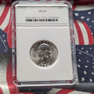 1954 Washington 90% Silver Quarter - NCG Cert. MS68 - (NOT NGC)