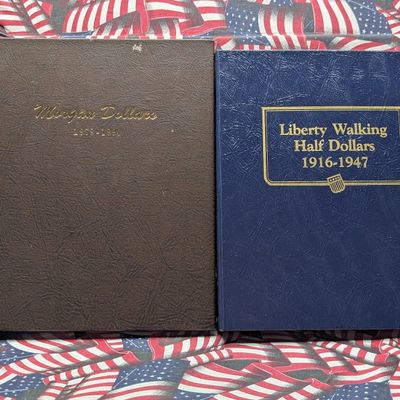 *EMPTY* Morgan Dollar Dansco Album & Walking Liberty Half Dollar Whitman Album - No Coins!!