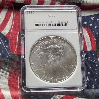 1995 American Silver Eagle 1 Troy Oz. .999 Silver - NCG Cert. MS70 - (NOT NGC)