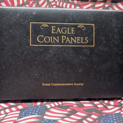 Eagle Coin Panel Collector's Album w/ 1981-D Washington Quarter, 2000-D Sacagawea Dollar, 1972-D Eisenhower Dollar & 2001-D...
