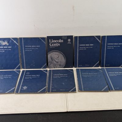 Partial 1909-2005 Lincoln Cent Collection in 10 Whitman Albums (630+ Coins Total)