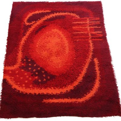DANISH MID CENTURY MODERN HIGH PILE RUG C 1970 6' X 4'